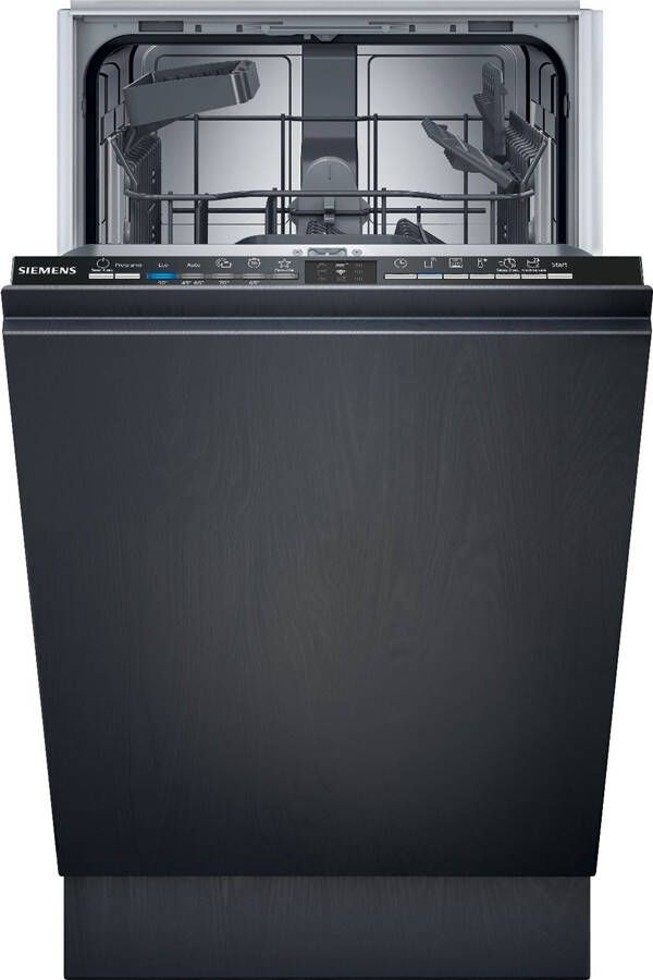 Siemens SR61HX16KE iQ100 Vaatwasser- Inbouwvaatwasser 45 cm Smal model Energielabel E Home Connect varioSpeed Plus: je vaat tot wel drie keer zo snel schoon -infoLight