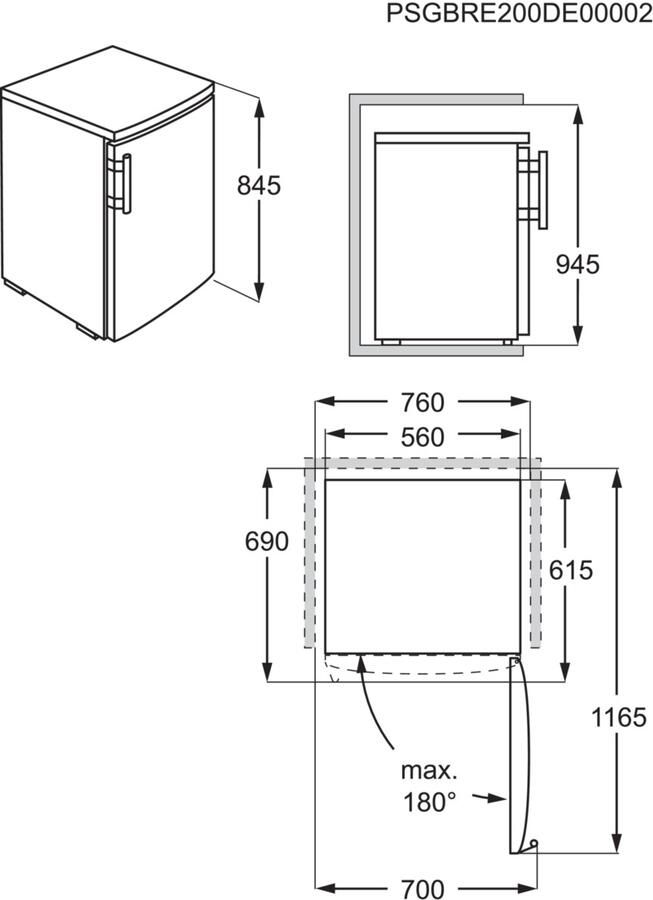 AEG RTB411E1AW Tafelmodel koelkast met vriesvak Wit - Foto 2
