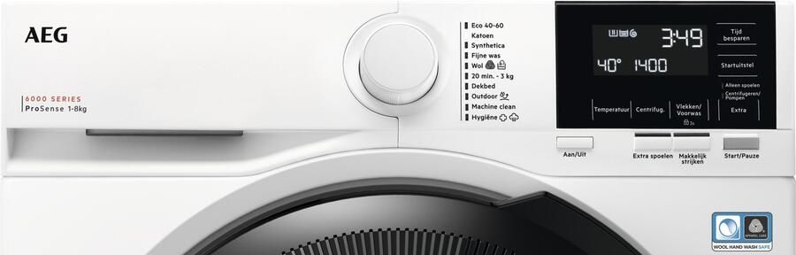 AEG LR6ALPHEN wasmachine 8 kg 1600 rpm AquaControl invertermotor Energiezuinig Prosense - Foto 4
