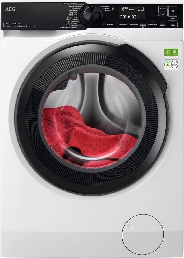 AEG LR86XDOSE 8000 serie PowerCare UniversalDose Wasmachine 50% zuiniger dan Energielabel A 1400 toeren 10kg
