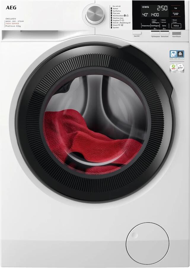 AEG LWR739X64 7000 serie ProSteam Was droogcombinatie 9 5 Kg 1600 TPM