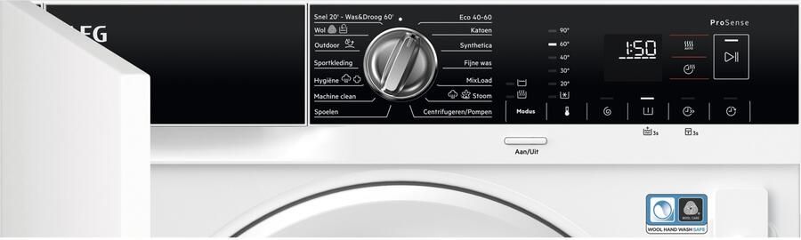 AEG 7000 SENSIDRY 7000 PROSTEAM CONDENSATIE WAS-DROOGCOMBINATIE VOOR INBOUW 7 KG LWR7676BI - Foto 4