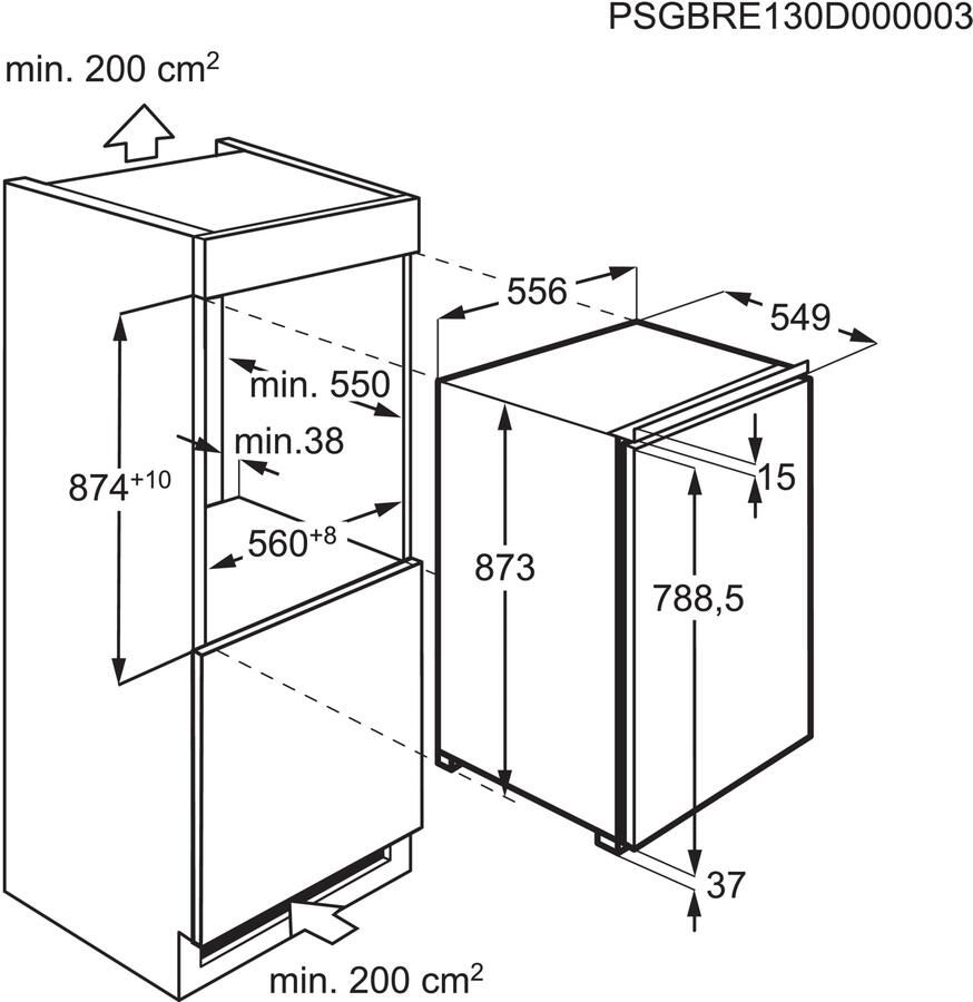 AEG TSK5O88EF 5000 Series OptiSpace Inbouw Koelkast