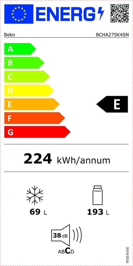 BEKO Inbouw koel-vriescombinatie BCHA275K4SN 177 5 cm x 54 cm - Foto 7