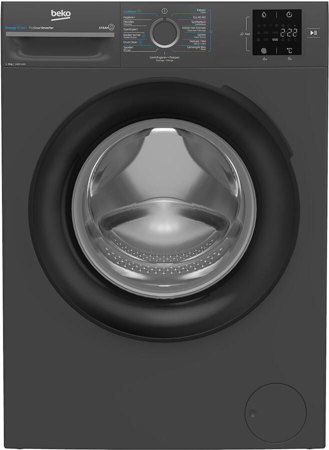 Beko BM3WFT3841A EnergySpin vrijstaande wasmachine voorlader