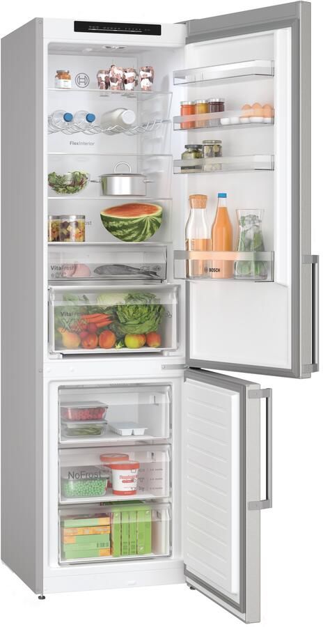 Bosch KGN39VIBT Serie 4 Koel-vriescombinatie Total No Frost; Nooit meer ontdooien- RVS Energielabel B Zeer stil VitaFresh XXL 0°C: houd etenswaren langer vers met extra ruime vershoudlades - Foto 11