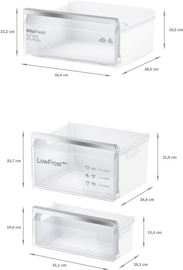 Bosch KIV87VFE0 Serie 4 Inbouw koel-vriescombinatie 177.2 x 54.1 cm 270 l Zeer stil Energielabel E