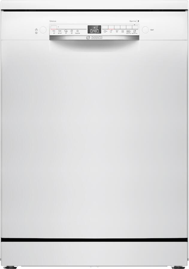 Bosch SMS2HTW02E Serie 2 Vaatwasser Vrijstaande vaatwasser 60 cm Wit Energielabel D Home Connect Extra Droog: optie voor extra grondige droogresultate