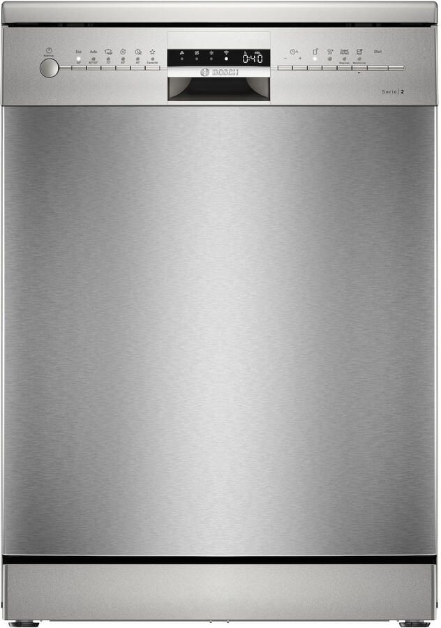 Bosch SMS2ITI65E Serie 2 Vrijstaande Vaatwasser 60 cm 12 Couverts Extra Dry: Voor extra grondige droogresultaten Home Connect Geborsteld Staal Anti-Fingerprint