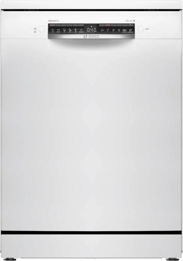 Bosch SMS4ECW28E Serie 4 Vrijstaande vaatwasser 60 cm Wit Energielabel A Extra droog optie Home Connect Vario Lade voor bestek en kookgerei