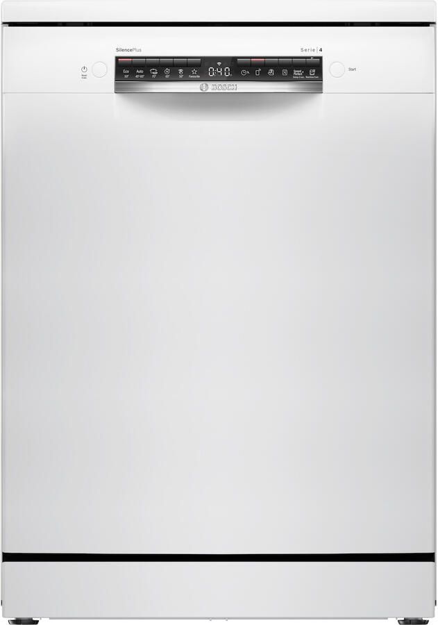 Bosch SMS4EVW08E Serie 4 Vaatwasser Vrijstaande vaatwasser 60 cm Wit Energielabel B Home Connect Efficient Dry: verbeterde droogprestaties door de automatisch geopende deur