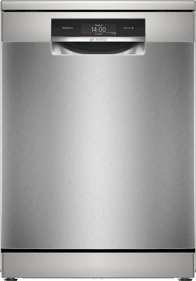 Bosch SMS8TCI04E Serie 8 Vaatwasser Vrijstaande vaatwasser 60 cm PerfectDry met zeolith: perfecte droogresultaten met een laag energieverbruik Geborsteld staal Energielabel A Home Connect