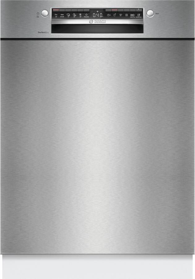 Bosch SMU6ZCS10E Serie 6 Inbouwvaatwasser Onderbouw 60 cm Geborsteld staal PerfectDry met zeolith: perfecte droogresultaten met een laag energieverbruik Stil Home Connect