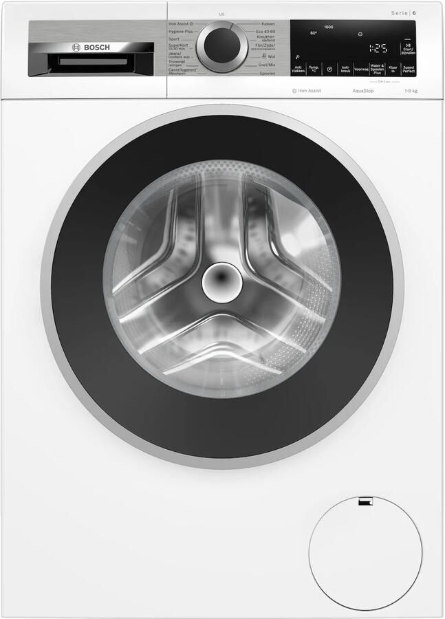 Bosch WGG246Z8NL Serie 6 Wasmachine met stoom 9 kg 1600 rpm Iron Assist: vermindert kreukels tot 50% Energielabel A SpeedPerfect Bespaar water met ActiveWater Plus