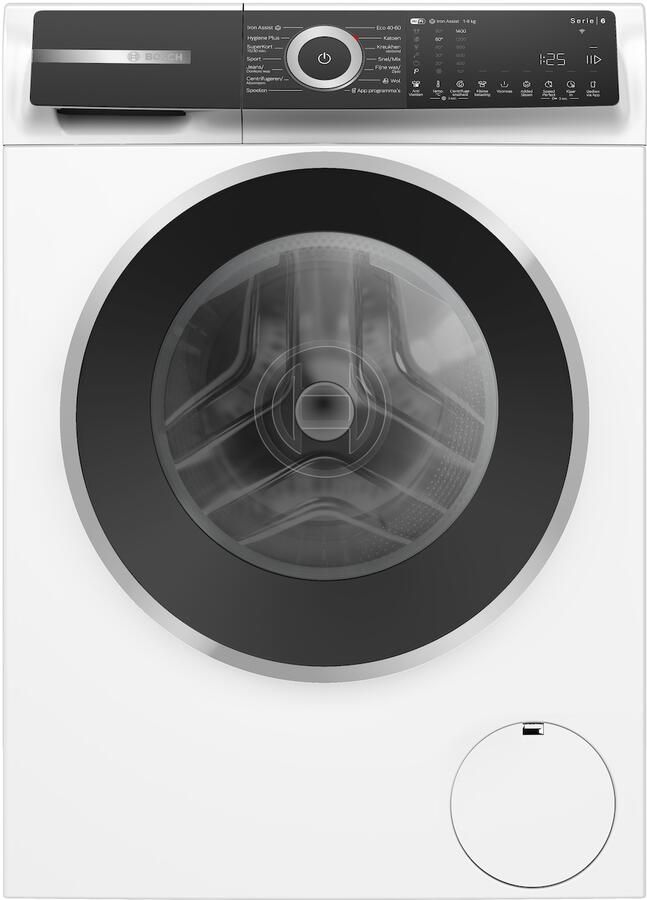 Bosch WGH24405NL Serie 6 Wasmachine met stoom 9 kg 1400 rpm 20% zuiniger dan energielabel A Iron Assist: vermindert kreukels tot 50% SpeedPerfect verkort de wastijd tot 65% Home Connect