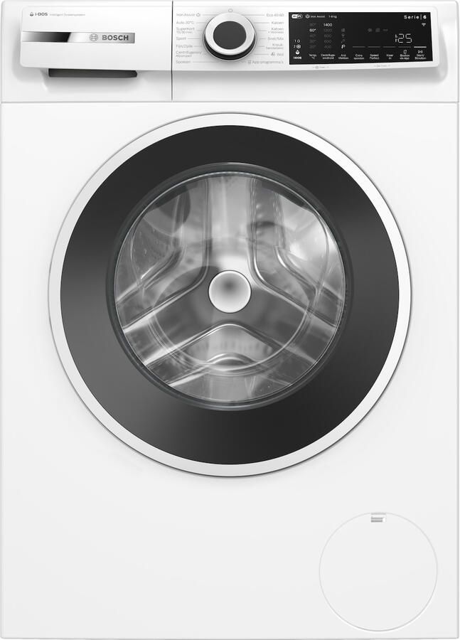 Bosch WGJ234A0NL Serie 6 Wasmachine – 8 kg – 1400 rpm –Automatisch doseren met i-DOS –Iron Assist: vermindert kreukels tot 50% met stoom – Home Connect – Energieklasse Klasse A