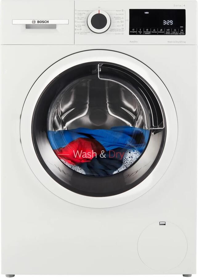 Bosch WNA13400NL Serie 4 Extra Stil Was-droogcombinatie Wassen en drogen in 1 keer 8KG 5KG SpeedPerfect tot 65% sneller wassen Met stoom