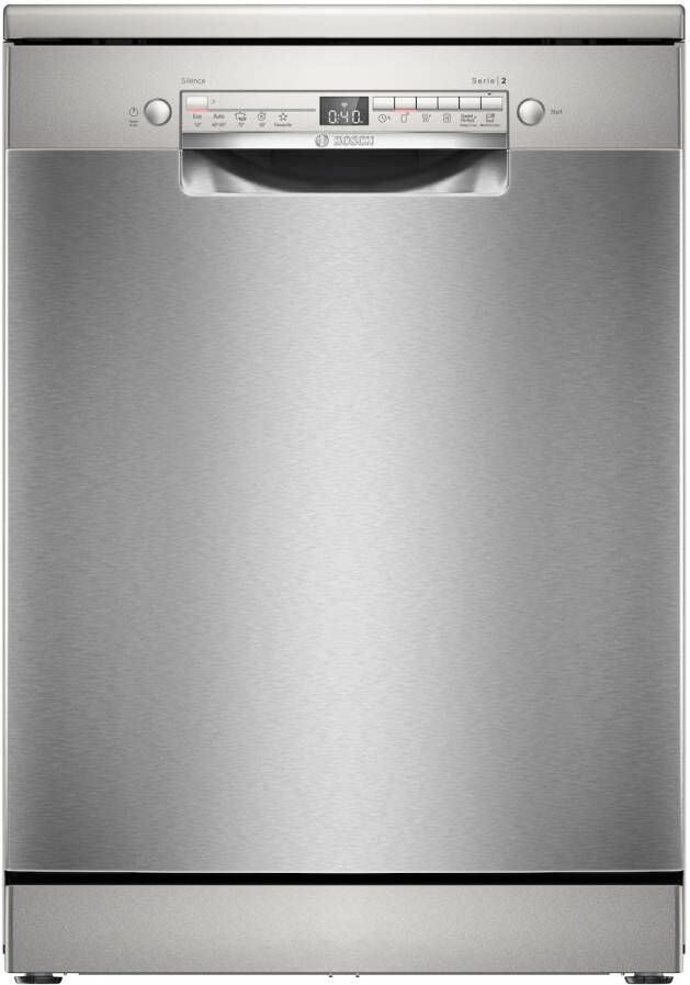 Bosch SMS2HTI02E Serie 2 Vrijstaande vaatwasser 60 cm Geborsteld staal Anti-fingerprint Energielabel D Home Connect