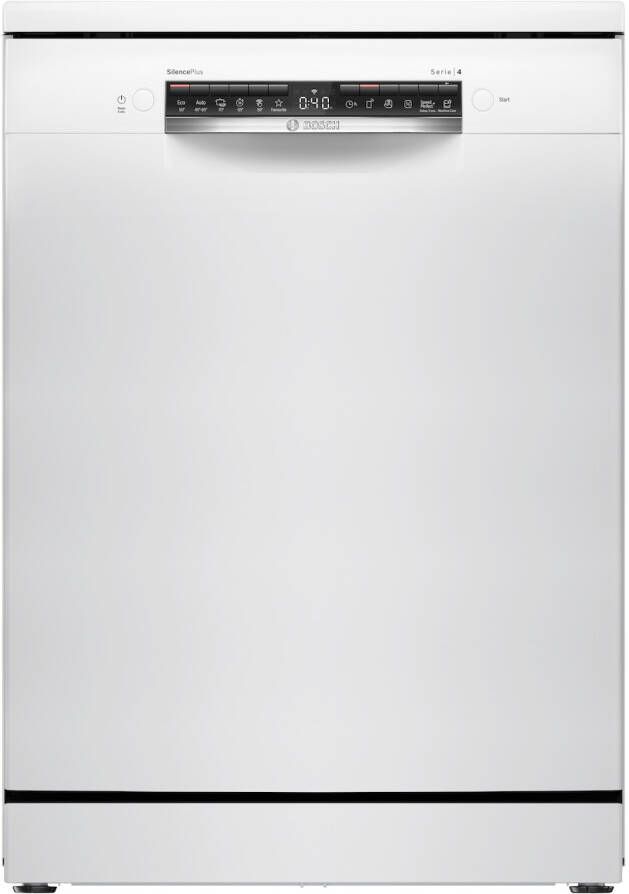 Bosch SMS4EVW08E Serie 4 Vaatwasser Vrijstaande vaatwasser 60 cm Wit Energielabel B Home Connect Efficient Dry: verbeterde droogprestaties door de automatisch geopende deur