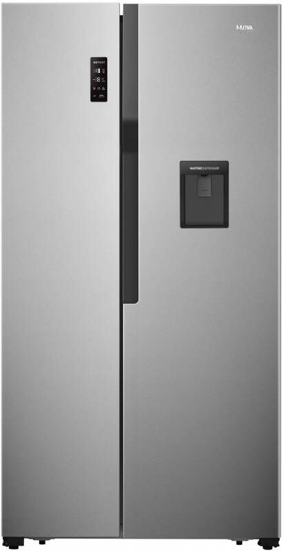 Etna AKV378W Amerikaanse koelkast Zilver online kopen