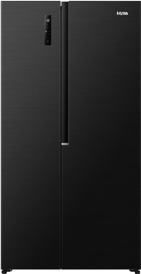 ETNA AKV5178ZWA Amerikaanse koelkast No-Frost 186 cm hoog 544 liter Energielabel E Invriesvermogen 10 kg 24u Geluidsniveau 39 dB LED Display SuperCool FastFreeze Deuralarm Interverter Compressor Multi Airlfow Energy Saving