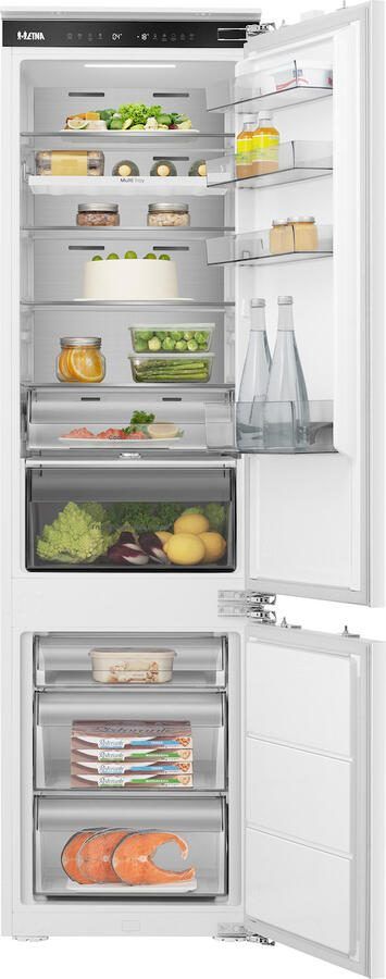 ETNA KCD8194ENF Koel-vriescombinatie Energielabel E 35 dB (A) Metal Tech Cooling No Frost Multi-Air Flow CoolFresh SmartZone Super Cool Fast Freeze Inverter Compressor ConnectLife 284 Liter