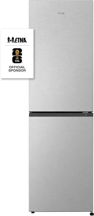 ETNA KCV282NRVS Vrijstaande Koel vriescombinatie 182 cm RVS No Frost Extra groot Vriesvak 50 50