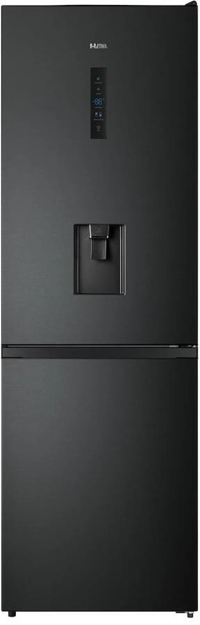 ETNA KCV286WZWA- Vrijstaande Koel-vriescombinatie 186 cm Zwart (Black Steel) Waterdispenser No Frost