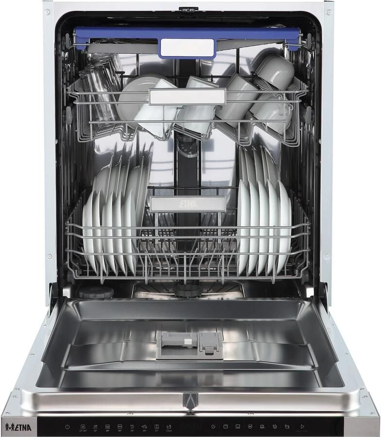 ETNA VW540A Inbouw vaatwasser RVS 60 cm Flexibele derde lade LED display Energieklasse A Vloerprojectie 8 programma's
