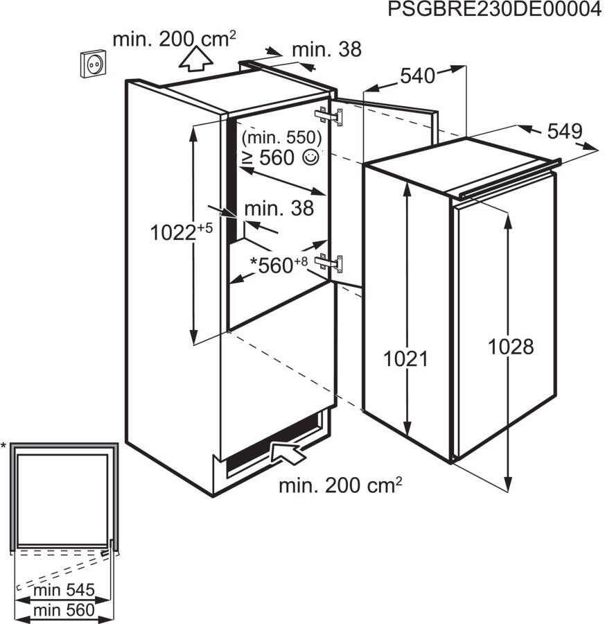 AEG TSF5O101ES Inbouw koelkast met vriesvak Wit