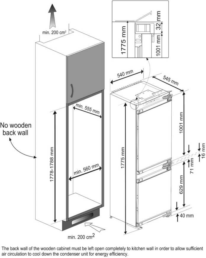 Beko BCNA275E4FN Inbouw koel-vriescombinatie Wit