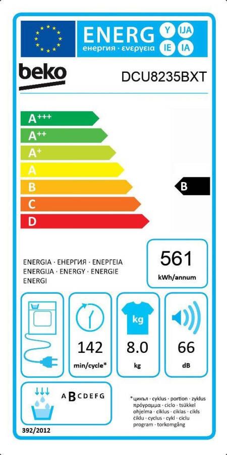 Beko DCU8235BXT Condensdroger Wit