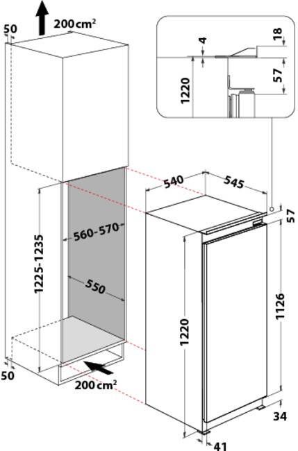 Indesit SZ 12 A2D I 1 Inbouw koelkast met vriesvak Zilver