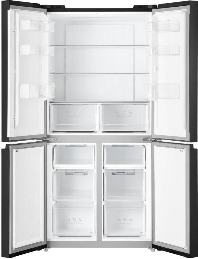 Inventum SKV4178B Amerikaanse koelkast 4 deuren Display Stil: 35 dB No Frost 474 liter Zwart - Foto 2
