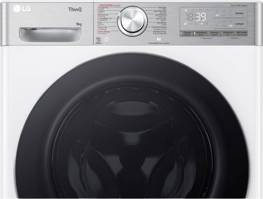 LG F4WR9009S2W 40% zuiniger dan energielabel A 9 kg Wasmachine met TurboWash™ 39 Slimme AI DD™ motor Hygiënisch wassen met stoom ThinQ™ - Foto 5