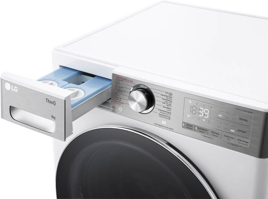 LG F4WR9009S2W 40% zuiniger dan energielabel A 9 kg Wasmachine met TurboWash™ 39 Slimme AI DD™ motor Hygiënisch wassen met stoom ThinQ™ - Foto 2