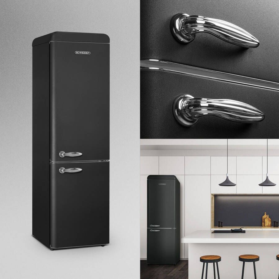 Schneider SCCB250VB Koel-vriescombinatie Zwart
