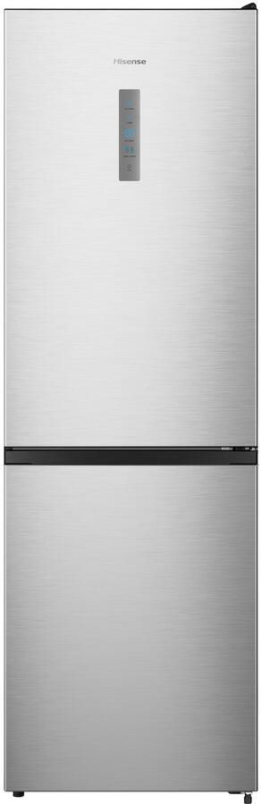 Hisense RB390N4BCC Vrijstaande koel-Vriescombinatie Wit 59 5 cm breed 304 l Energieklasse C Roestvrijstaal No Frost LED verlichting