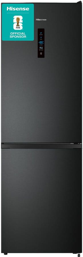 Hisense RB390N4BFC Koel-vriescombinatie 300 liter No Frost Inverter Compressor Zwart Energieklasse C 35 dB Super Cool & FastFreeze