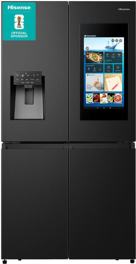 Hisense RQ760N4IFE Amerikaanse koelkast Energielabel E Vaste Wateraansluiting Water- & ijsdispenser Metal Tech Cooling No Frost Zwart Multi-Air Flow Super Cool Fast Freeze 39dB (A) Inverter Compressor 577 Liter - Foto 2