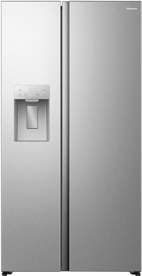 Hisense RS5P528STIE Amerikaanse koelkast RVS No-Frost 178 cm hoog 528 liter Energielabel E Invriesvermogen 10 kg 24u Geluidsniveau 40 dB(A) IJs- en waterdispenser LED Display FastFreeze Deuralarm Interverter Compressor