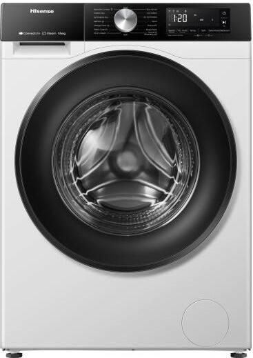 Hisense WD3S9043BW3 Was-droogcombinatie Energieklasse A (-30%) 9 kg wassen 6 kg drogen 1400 toeren Connectlife WiFi Stoomfunctie LED display Inverter motor Wit