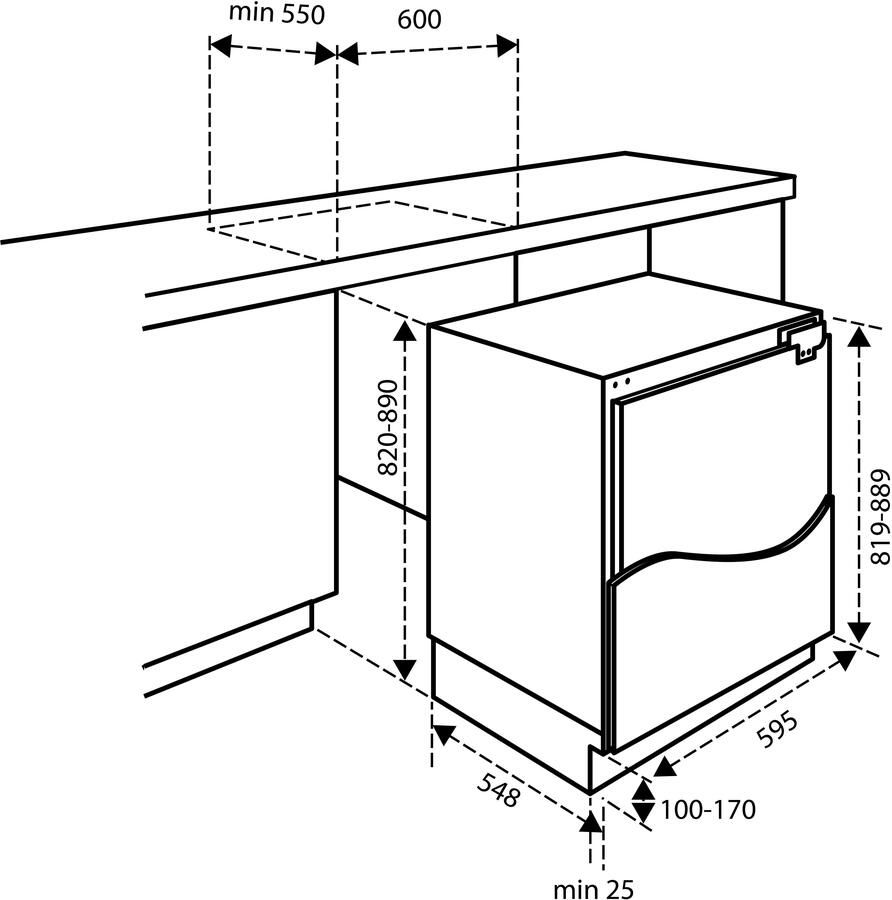 Inventum IVR0821D Inbouw vriezer Onderbouw Nis 82 cm 96 liter 3 lades Deur op deur Wit - Foto 2