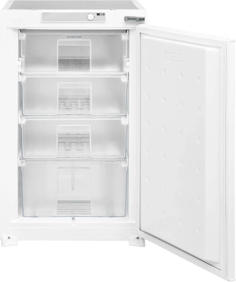 Inventum IVR0882S 88 cm inbouw vriezer energiezuinig 94 liter Stil 36 dB Energielabel D Diepvries Sleepdeur 3 lades 1 klepvak Wit
