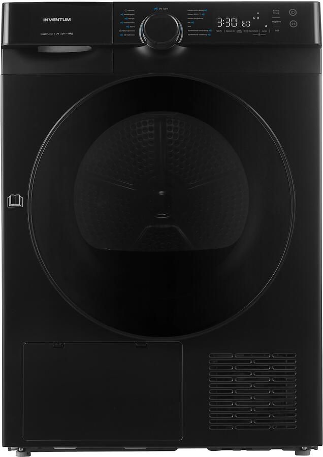 Inventum VDW8030B Warmtepompdroger 8kg 14 programma's UV-licht Energieklasse A+++ 66 dB Wasdroger Zwart