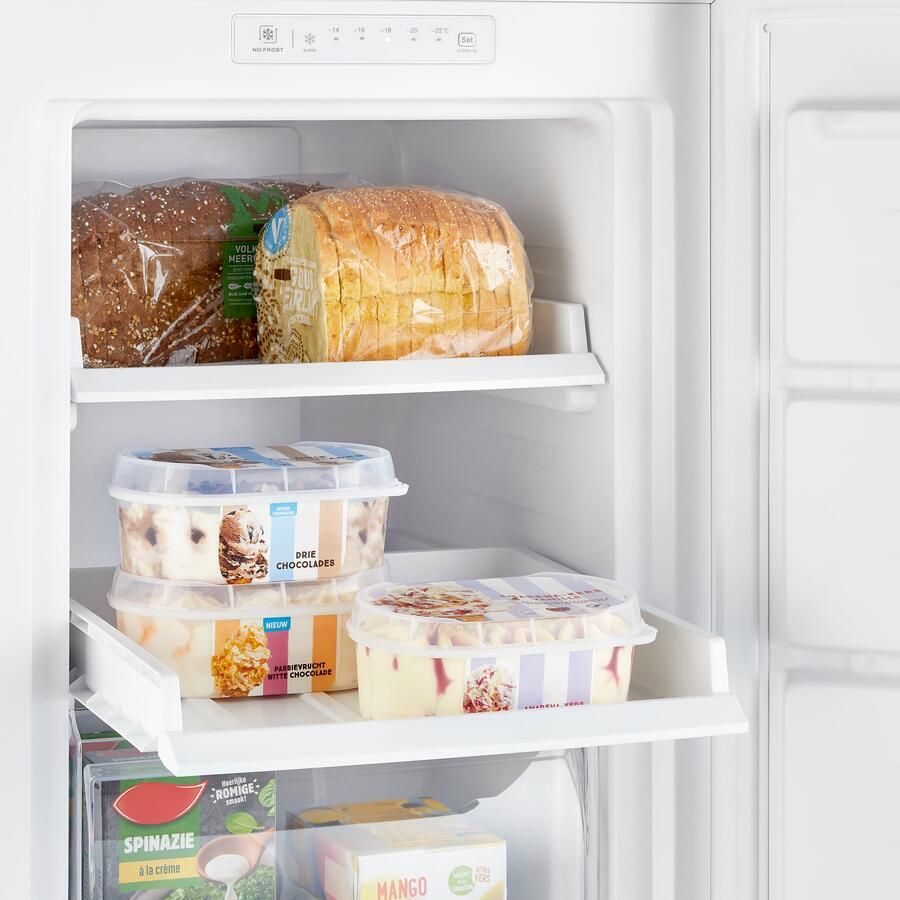 Inventum VR1682W No Frost kastmodel vriezer 204 liter 170 5 cm hoog Supervriezen Energielabel D Geschikt voor garage tot -15°C Diepvrieskast Vrijstaand 6 lades vakken Wit