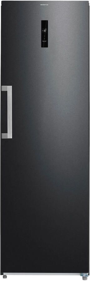 Inventum VR1850B No Frost kastmodel vriezer energiezuinig 272 liter 185 cm hoog Supervriezen Superkoelen Energielabel C Ledverlichting Geschikt voor garage tot -15°C Diepvrieskast Vrijstaand 8 lades vakken Zwart RVS