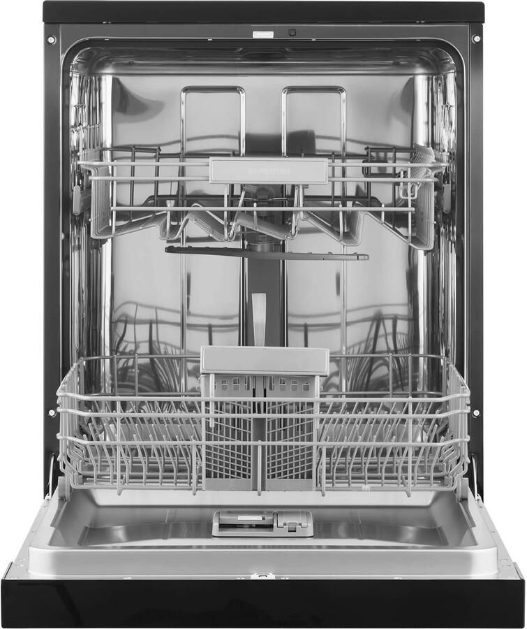 Inventum VVW6036AB vaatwasser 14 couverts Bestekmand 44 dB 7 programma s Deur opent automatisch Startuitstel Energielabel D Vrijstaand Zwart