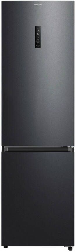 Inventum KV2010B No Frost energiezuinige koel-vriescombinatie 201 cm hoog 378 liter Zeer stil: 29 dB Superkoelen Supervriezen Vershoudlade Energielabel A Vrijstaand Zwart