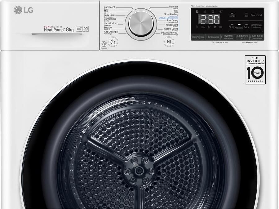LG RH80V9AV4N 8 kg droger met DUAL Inverter Heat pump™ Supersnel of Superzuinig Auto Cleaning Condensor ThinQ - Foto 4